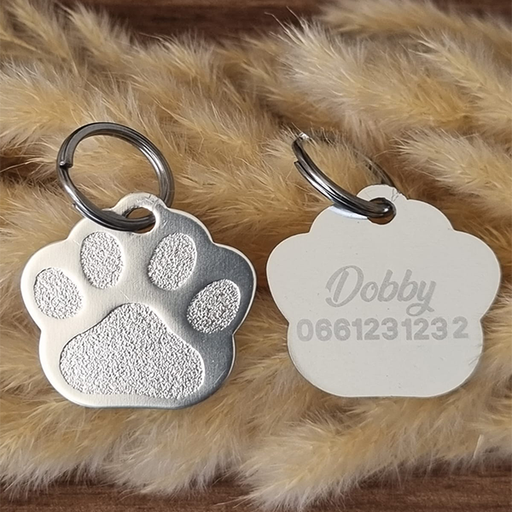 Pendentif personnalisable pour identifier votre loulou (forme patte ou tête de chat) - Patte