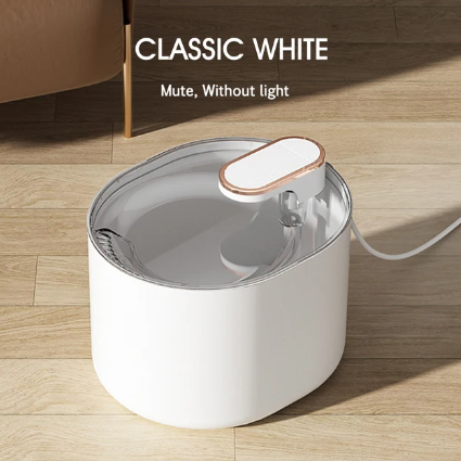 Fontaine d'eau électrique très silencieuse et élegante (pour chien et chat) - Blanc