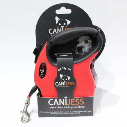Laisse Rétractable Chien de 20kg Rouge- 5m
