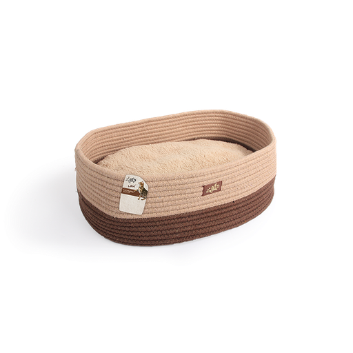 Lit Ovale Pour Chat et Petit Chien ( Gris | Tan ) - Tan