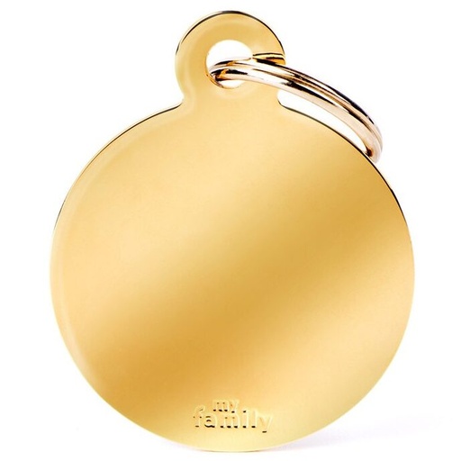 Médaille Basic Cercle Grand en Laiton Doré