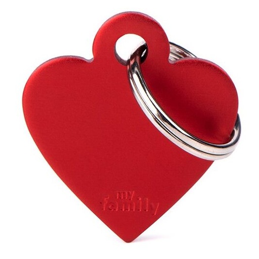 Médaille Basic Cœur Petit Rouge en Aluminium